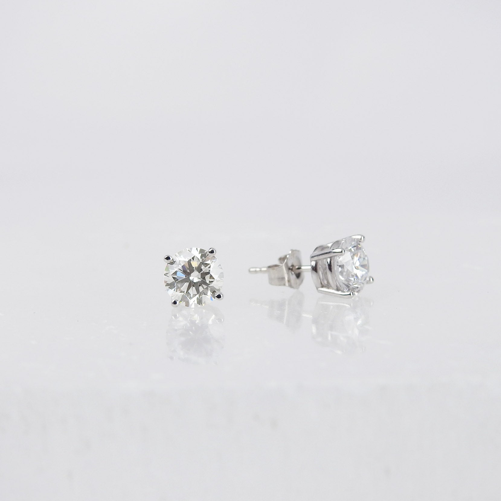 Rose Gold 3-Prong Lab Diamond Earrings (1.5 ctw.)