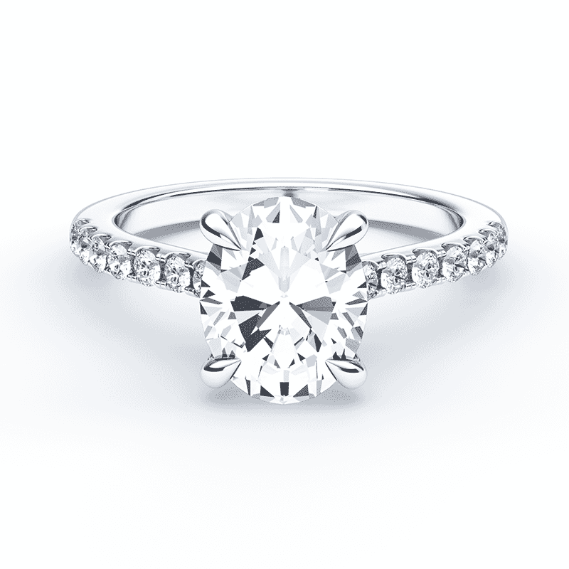 Cathedral oval deals engagement ring