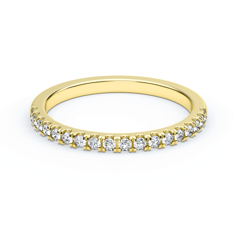 Wedding Band Pave Yellow Gold Ring | Plum Diamonds