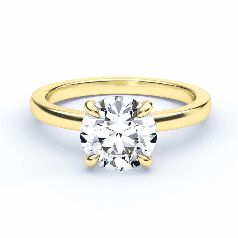 Yellow Gold Round Diamond Ring | Plum Diamonds